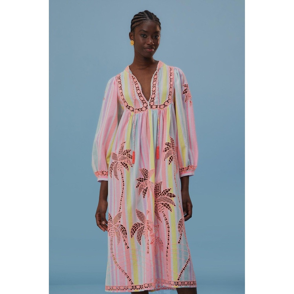 FARM Rio Multicolor Striped Midi Dress